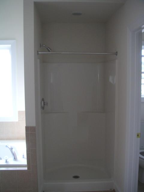 Shower stall (wanna tile this in the next year or so, may add door earlier)