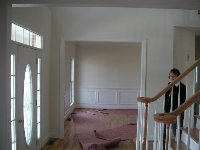 Looking from dining room entrance through foyer to parlor