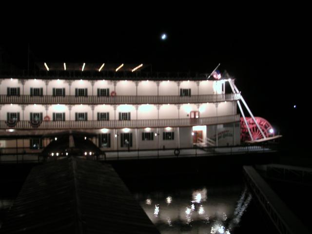 The back end of our showboat as we left